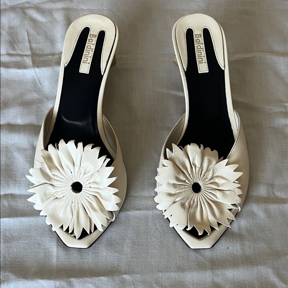 Baldinini Cream Floral Women's Heels